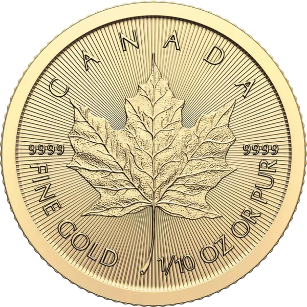 1/10 oz. Klevo lapas auksinė moneta